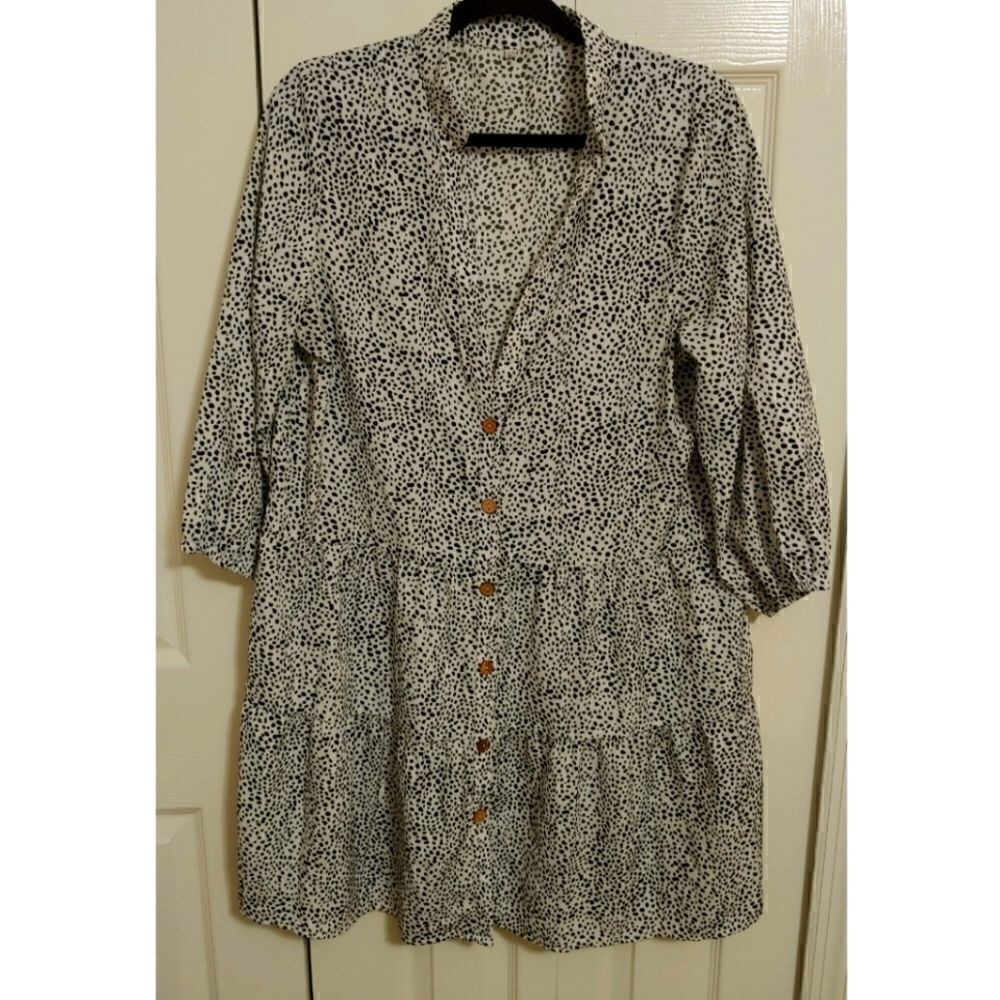 Women's Button Up Mini Dress GUC Size M/L